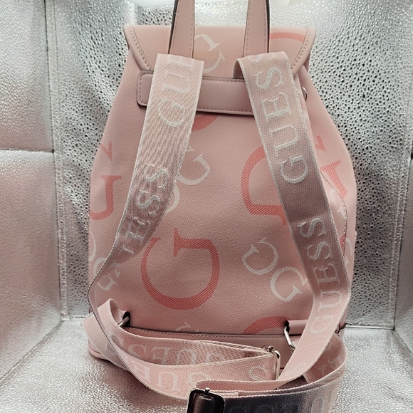 GUESS Blush Pink Monogram Backpack - Picture 2 of 3